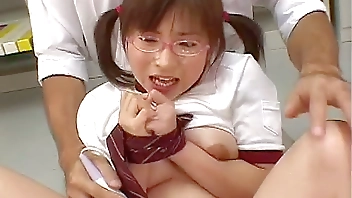 Sexy Japanese girl enjoys fucking with giant dildo in Tokyo XXX room.