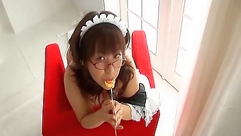 Nippon slut sucks lollipop while getting fucked by Tokyo pornstar