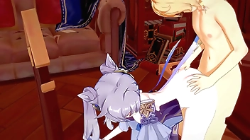 Genshin Impact Hentai - Aether x Ganyu Handjoob and fucked - Japanese Asian Manga Anime Game Porn