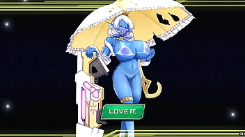 SF Girls [PornPlay Gacha Hentai game] Ep.8 blue skin woman loses her virginity with my big cock