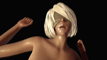 Nier Automata: Dreaming of 2B fucking her missionary and from behind