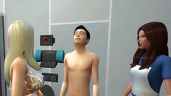 step Brother a. his with the man cook and the service woman on foursome in the bathroom Part. 2