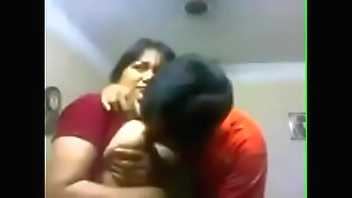 My aunty kissing me and boobs pressing