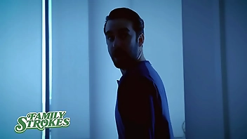 Stepson is perving on hot busty stepmom