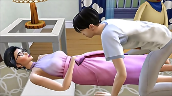 कंप्यूटर के सामने हस्तमैथुन करने के बाद एशियाई भाई अपनी बहन के बिस्तर में घुस जाता है - एशियाई परिवार