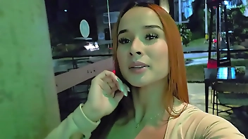 COLOMBIAN TEEN has risky PUBLIC SEX with stranger in a restaurant bathroom! - Abella Olsen