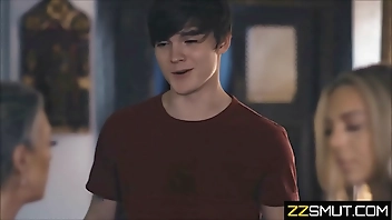 step Brother watches step sister getting frisky with step Mom