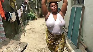 AT THE WELLSPRING, TRYING TO FETCH SOME WATER TO DO MY HOUSE CHORES. I BUMPED INTO MY NEIGHBOR WHO HAS BEEN WOOING ME IN THE COMPOUND. SEEING MY BIG BOOBS DANGLING, GOT ATTRACTED AND FUCKED ME OUTDOOR