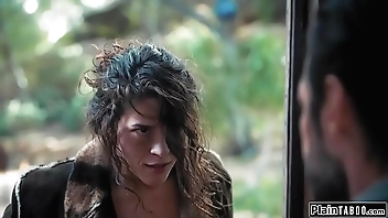 Female hobo impregnated with used condom