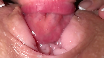 Hot pussy licking and close up creamy fuck with roommate in pajamas