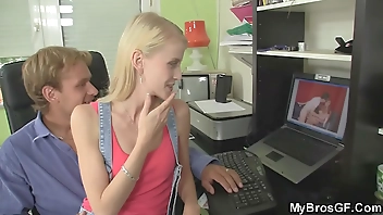 Cheating brothers girlfriend spreading legs for him