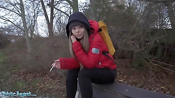 Public Agent Dominno and her Big Tits Fucked in Hotel Room