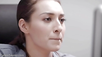 Hot long leg brunette fucking her boss