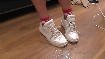 cum on feet and shoes cumpilation cumshot compilation YummyCouple