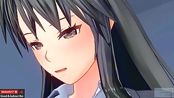 無修正エロアニメ　耳舐めボイスASMR　せんぱいが手こき、フェラ、騎乗位中出しセックス　イヤホン推奨