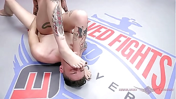 Charlotte Sartre nude wrestling match and foot play
