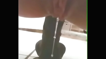 Black dildo vibration in the ass make pussy drool