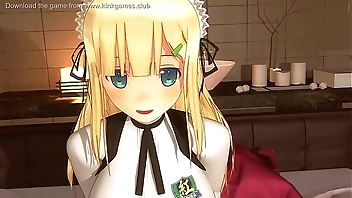 Busty teen Hentai Maid gives amazing blowjobs!