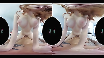 VRHUSH Redhead Scarlett Snow rides a big dick in VR