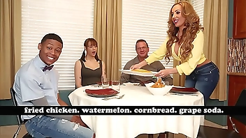 BANGBROS - MILF Richelle Ryan Adopts Lil D's Big Black Cock, Invites Him Over For Dinner