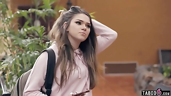 Teen tourist Athena Faris in an Airbnb in Germany with a much older guy