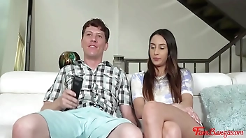 Remote Ramming With My Skinny Hot Teen StepSister- Natalia Nix