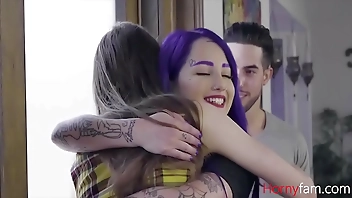 Stepbrother And Stepsister Help Stepcousin With Phone Addiction- Jessae Rosae And Val Steele - FamilyStrokes