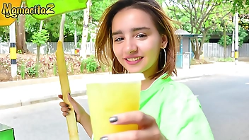 MAMACITAZ - Cute And Shy Latina Teen Julia Garcia Takes Deep In Her Tight Pussy A Real Big Cock