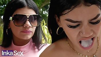 young Colombian woman doesn't like semen and ends up swallowing it with disgust