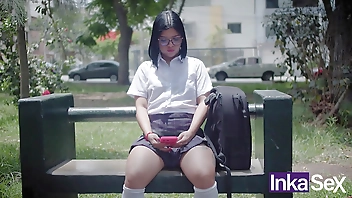 Shy 18 year old with a big ass doesn't go to class and is caught by a stranger with a huge cock.