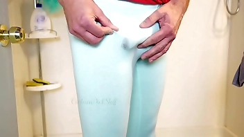 Dude Has Hard Cock in Tights-Shows Pre-Cum (No Pee version)