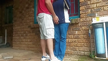 Came home from mcdonalds,we were so horny couldnt wait to fuck,so fucked in the front yard and ended up eating her massive creampie