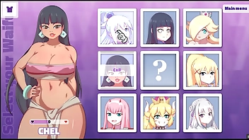 Waifu Hub [PornPlay Parody Hentai game] Emilia from Re-Zero couch casting - Part1 first time porn shooting for that innocent elf