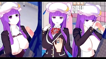 【エロゲーコイカツ！】東方 パチュリーにおっぱい揉みまくりH！3DCG巨乳アニメ動画(東方プロジェクト)【ヘンタイゲーム】