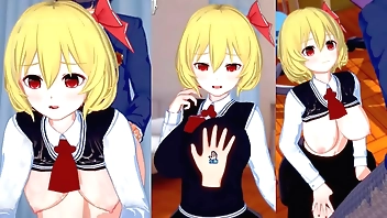 【エロゲーコイカツ！】東方 ルーミアにおっぱい揉みまくりH！3DCG巨乳アニメ動画(東方プロジェクト)【ヘンタイゲーム とうほう るーみあ】