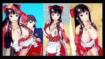 【エロゲーコイカツ！】爆乳女巫女剣士「甲斐(オリキャラ)」のおっぱい揉みまくり