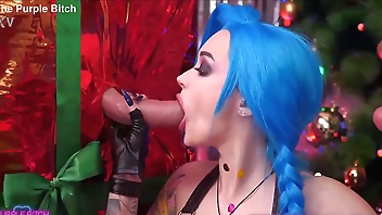 X-mas Glory Hole for Jinx cosplay