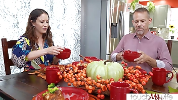 Stuffing My Wife's Pussy on Thanksgiving with STRANGE - Amiee Cambridge - TouchMyWife