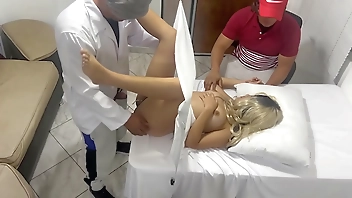 My Wife is Checked by the Gynecologist Doctor but I think He is Fucking Her Next to Me and my Wife likes it NTR jav
