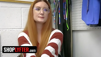 Shoplyfter - Redhead Nerd Babe Shoplifts From The Wrong Store And LP Officer Teaches Her A Lesson