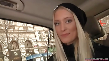 Uma and Lara took stranger on the streets for horny fuck in the car