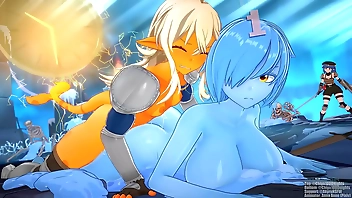 futa shark and slime girl