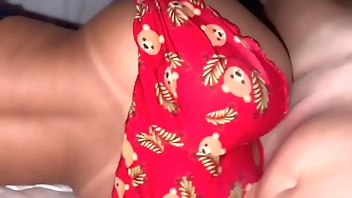 Cock-hungry wife goes to bed with short shorts to tease her husband