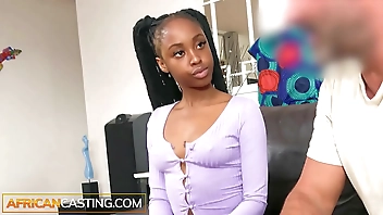 Sexy Black Thot Defiantly Impaled By Big White Cock Producer In An Audition
