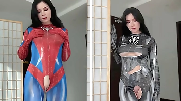Passionate Spider Woman vs Anal Fuck Lover Black Spider-Girl!