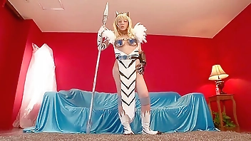 Nippon's 10th porn-star, in kinky thai cosplay, ready to fuck in tokyo china bikini armor!